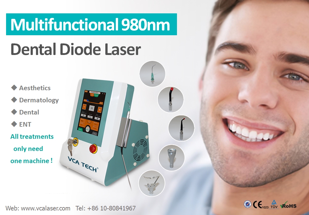 980nm Dental Laser machine with 5 treatment heads available Beijing
